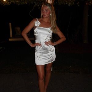 Astr White Floral Mini Dress